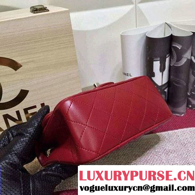 Chanel Lambskin Mini Classic Flap Bag Burgundy (1A022-2804 )