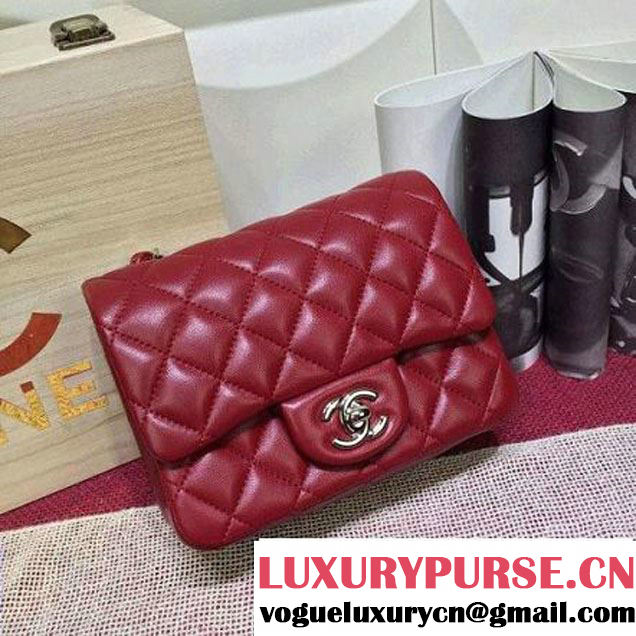 Chanel Lambskin Mini Classic Flap Bag Burgundy (1A022-2804 )