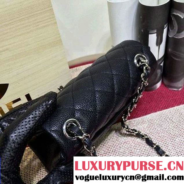 Chanel Caviar Calfskin Leather Mini Classic Flap Bag Black (1A022-2806 )