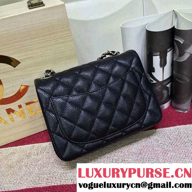 Chanel Caviar Calfskin Leather Mini Classic Flap Bag Black (1A022-2806 )