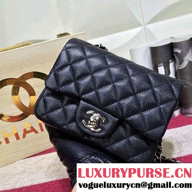 Chanel Caviar Calfskin Leather Mini Classic Flap Bag Black (1A022-2806 )