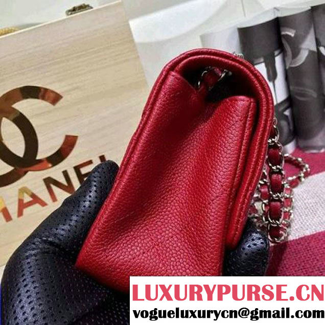 Chanel Caviar Calfskin Leather Mini Classic Flap Bag Red (1A022-2807 )