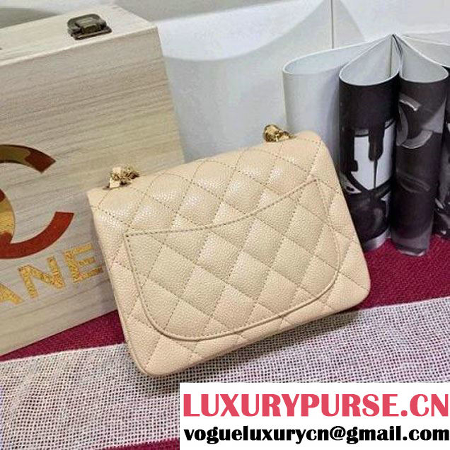 Chanel Caviar Calfskin Leather Mini Classic Flap Bag Beige (1A022-28010 )
