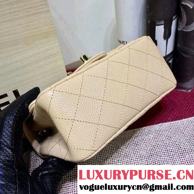 Chanel Caviar Calfskin Leather Mini Classic Flap Bag Beige (1A022-28010 )