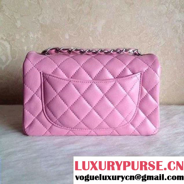 Chanel Pink Lambskin Classic Small Flap Bag(Silver Hardware) (A0-040510 )