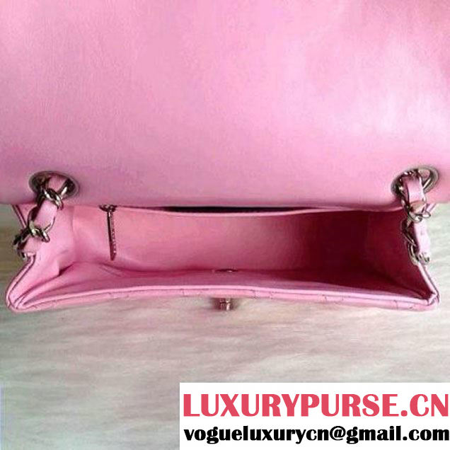Chanel Pink Lambskin Classic Small Flap Bag(Silver Hardware) (A0-040510 )