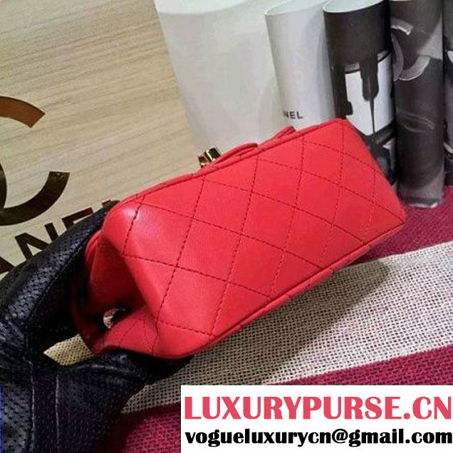 Chanel Lambskin Mini Classic Flap Bag Red (1a022-051934 )