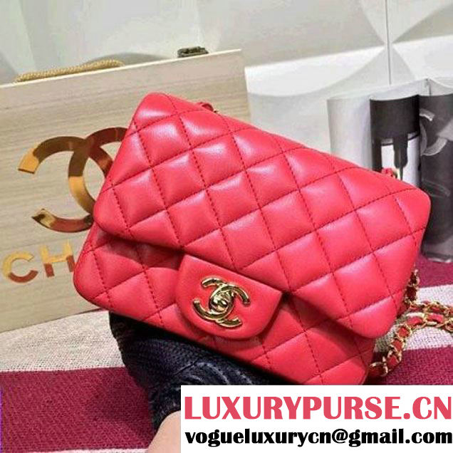 Chanel Lambskin Mini Classic Flap Bag Red (1a022-051934 )