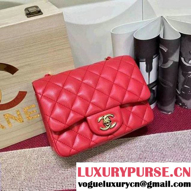 Chanel Lambskin Mini Classic Flap Bag Red (1a022-051934 )