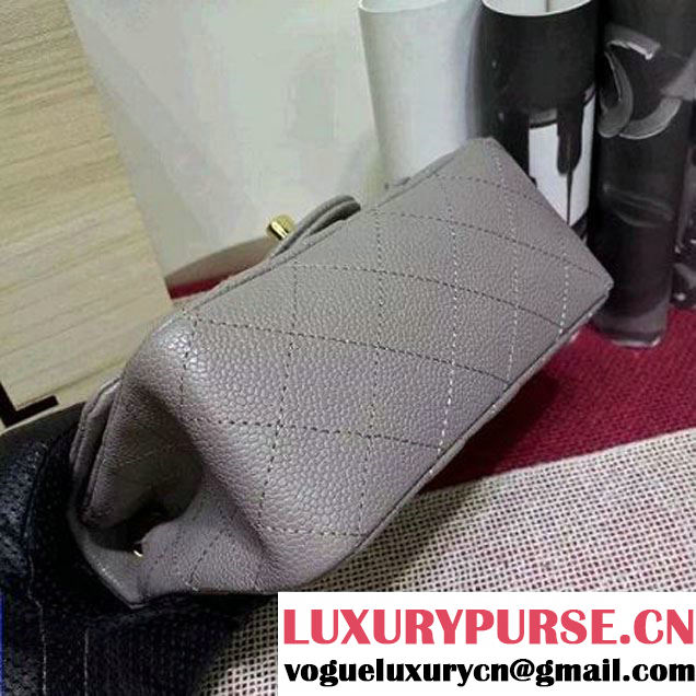 Chanel Caviar Calfskin Leather Mini Classic Flap Bag Gray (1a022-051935 )