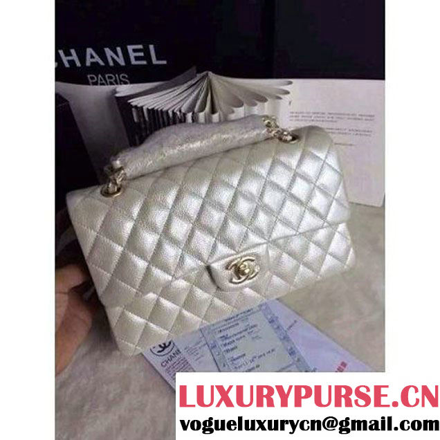 Chanel Matte Series White Caviar Calfskin Leather Classic Flap Bag(Matte Gold Hardware) (A0-052963 )