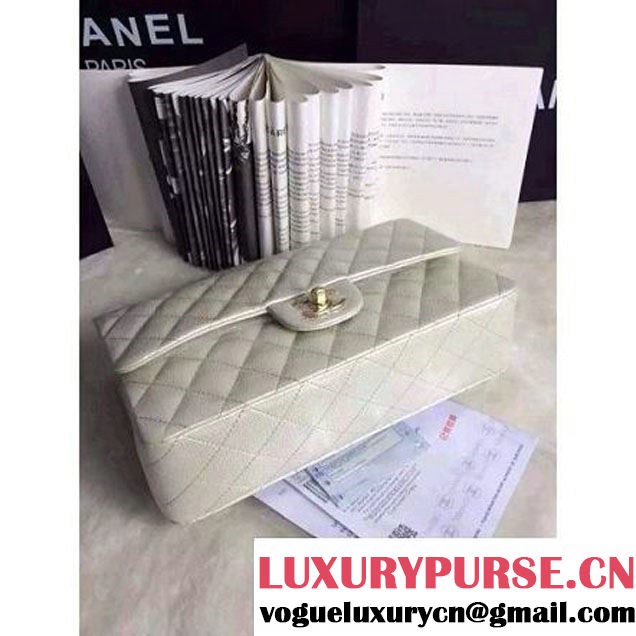 Chanel Matte Series White Caviar Calfskin Leather Classic Flap Bag(Matte Gold Hardware) (A0-052963 )