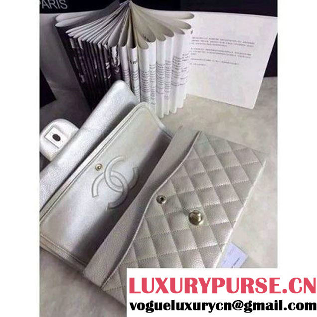 Chanel Matte Series White Caviar Calfskin Leather Classic Flap Bag(Matte Gold Hardware) (A0-052963 )