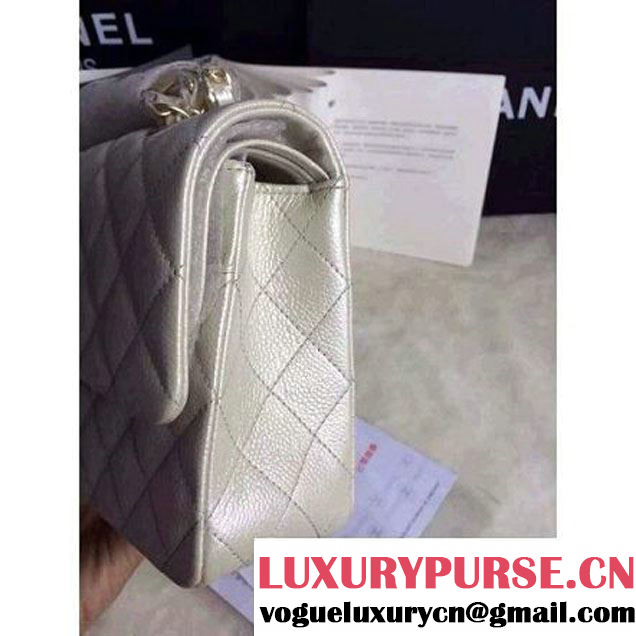 Chanel Matte Series White Caviar Calfskin Leather Classic Flap Bag(Matte Gold Hardware) (A0-052963 )