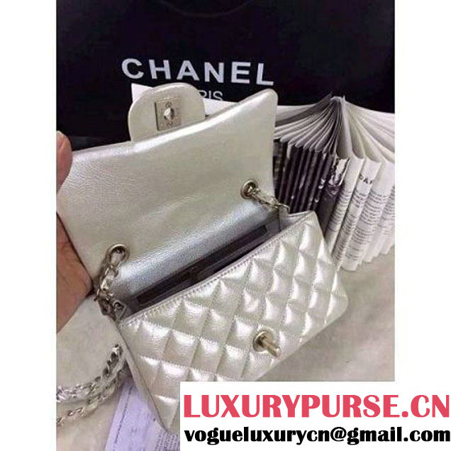 Chanel Matte Series White Caviar Calfskin Leather Mini Classic Flap Bag A1116 (Matte Gold Hardware) (A0-052964 )