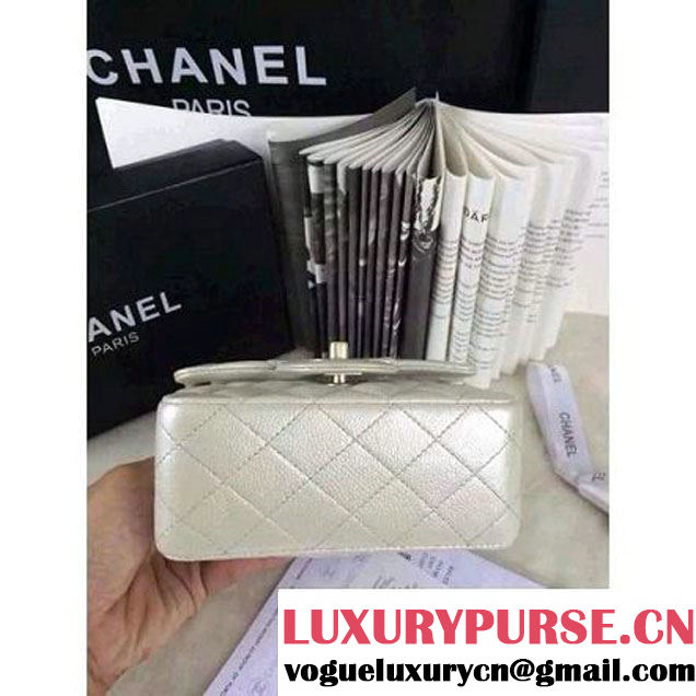 Chanel Matte Series White Caviar Calfskin Leather Mini Classic Flap Bag A1115 (Matte Gold Hardware) (A0-052965 )