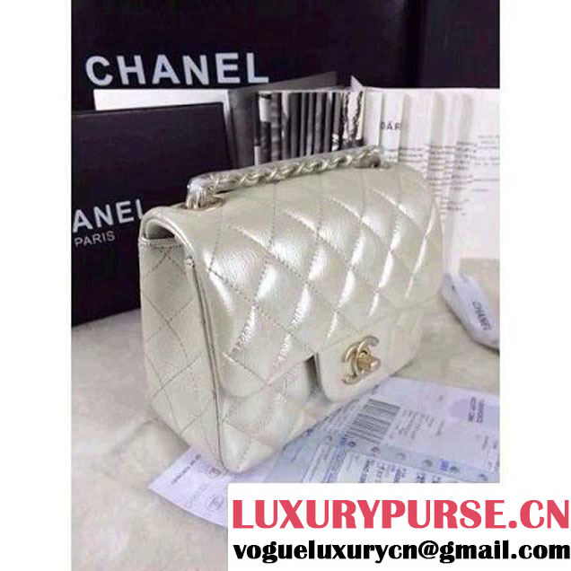 Chanel Matte Series White Caviar Calfskin Leather Mini Classic Flap Bag A1115 (Matte Gold Hardware) (A0-052965 )