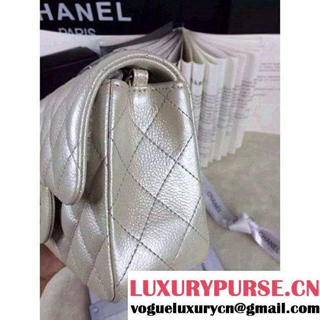 Chanel Matte Series white Caviar Calfskin Leather Mini Classic Flap Bag A1115 (Matte Silver Hardware) (A0-052966 )