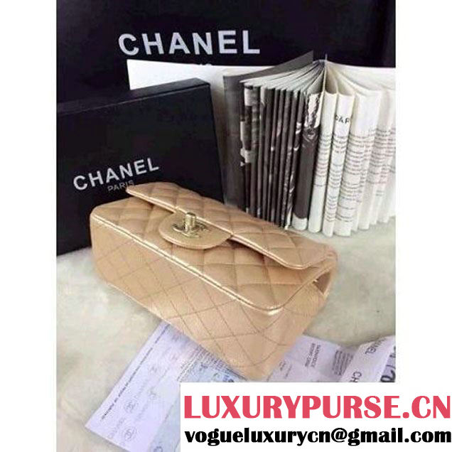 Chanel Matte Series Champagne Caviar Calfskin Leather Mini Classic Flap Bag A1116 (Matte Gold Hardware) (A0-052969 )