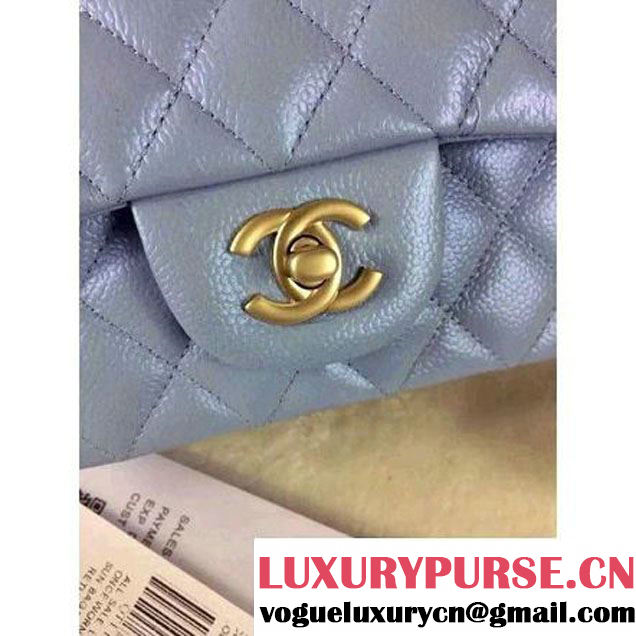 Chanel Matte Series Blue Caviar Calfskin Leather Mini Classic Flap Bag A1115 (Matte Gold Hardware) (A0-052975 )