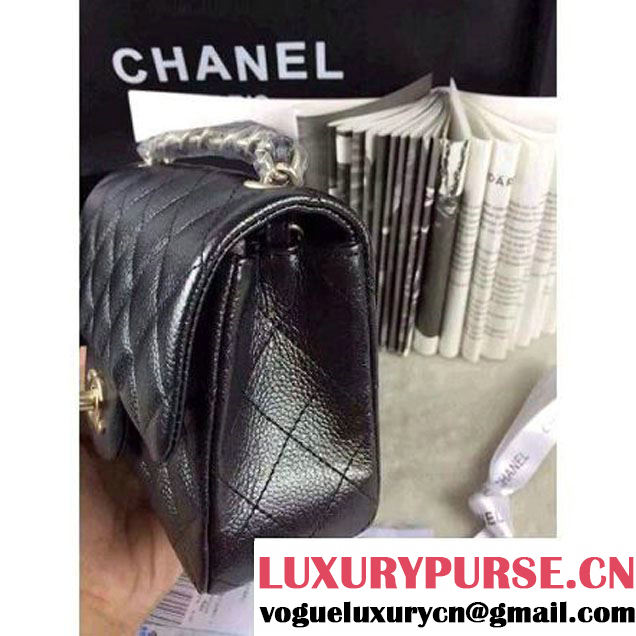 Chanel Matte Series Black Caviar Calfskin Leather Mini Classic Flap Bag A1115 (Matte Silver Hardware) (A0-052980 )