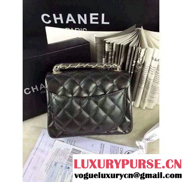 Chanel Matte Series Black Caviar Calfskin Leather Mini Classic Flap Bag A1115 (Matte Silver Hardware) (A0-052980 )