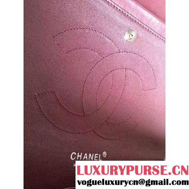 Chanel Dark Red Patent Leather Jumbo double Flap Shoulder Bag(Silver Hardware) (1a086-061178 )