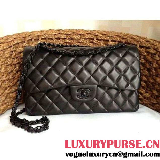 Chanel So Black Medium/Jumbo Double Flap Bag (1a086-062219 )