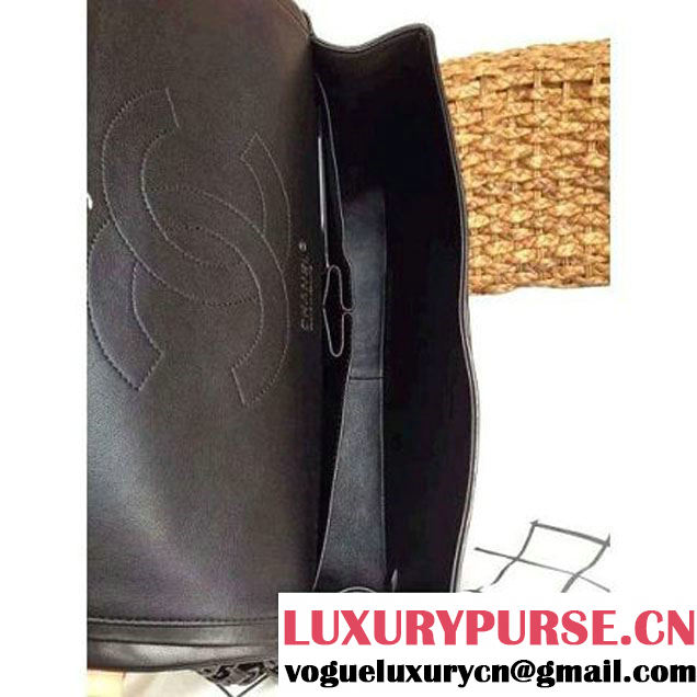Chanel So Black Medium/Jumbo Double Flap Bag  (1a086-062219 )