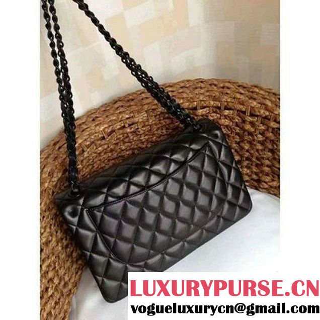 Chanel So Black Medium/Jumbo Double Flap Bag  (1a086-062219 )