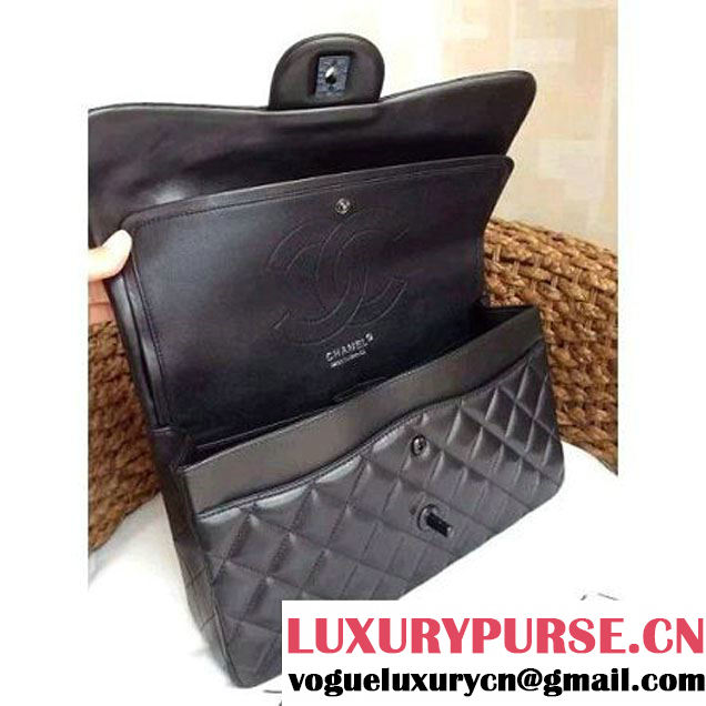 Chanel So Black Medium/Jumbo Double Flap Bag  (1a086-062219 )