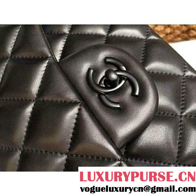 Chanel So Black Medium/Jumbo Double Flap Bag  (1a086-062219 )