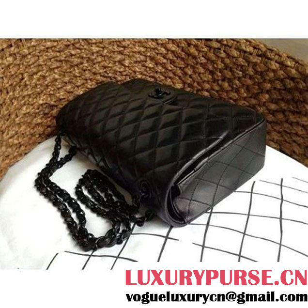 Chanel So Black Medium/Jumbo Double Flap Bag  (1a086-062219 )