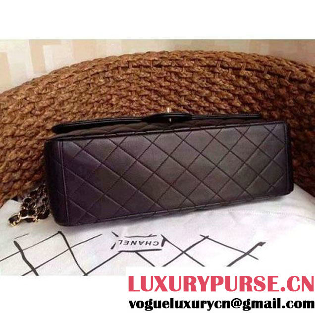 Chanel Maxi Classic Double Flap Bag In Black Lambskin  (1a086-062406 )