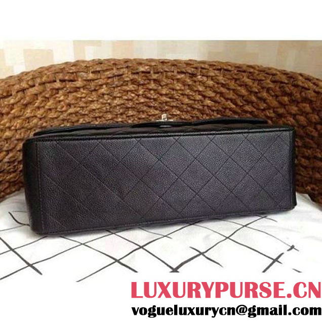 Chanel Maxi Classic Double Flap Bag In Black Caviar Calfskin (1a086-062407 )