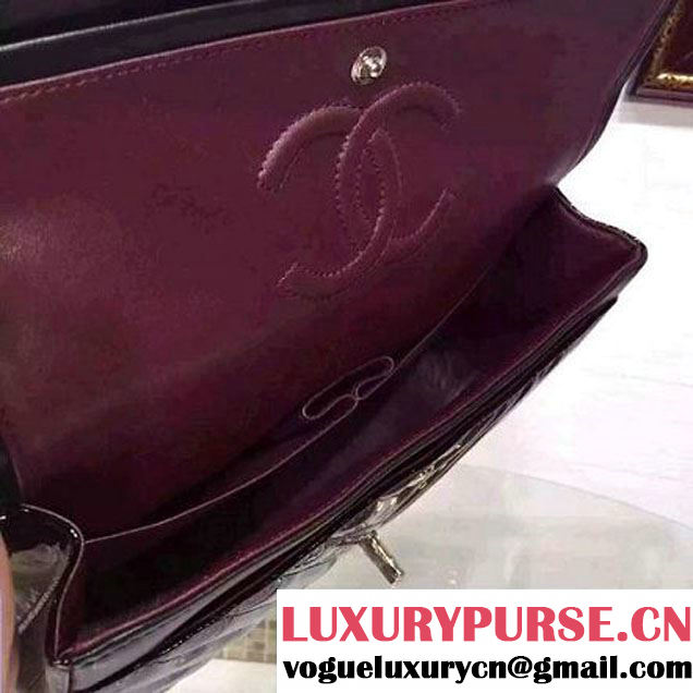 Chanel Medium Patent Leather Chevron Classic Flap Bag Black (2A136-062601 )