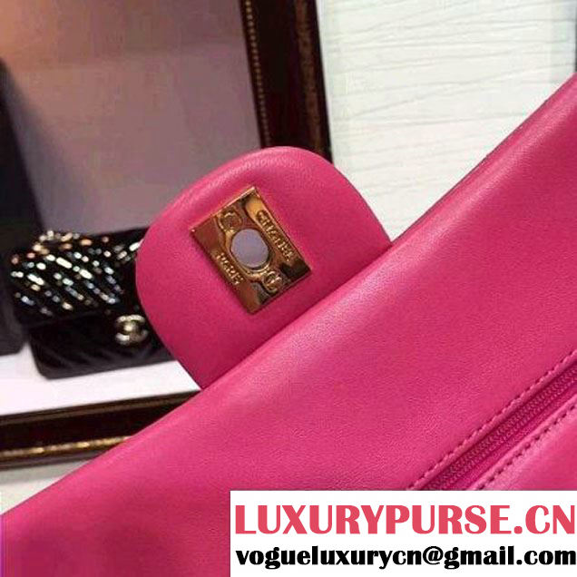 Chanel Medium Patent Leather Chevron Classic Flap Bag Rosy (2A136-062604 )