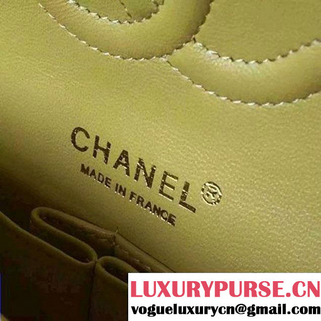 Chanel Medium Patent Leather Chevron Classic Flap Bag Yellow (2A136-062605 )