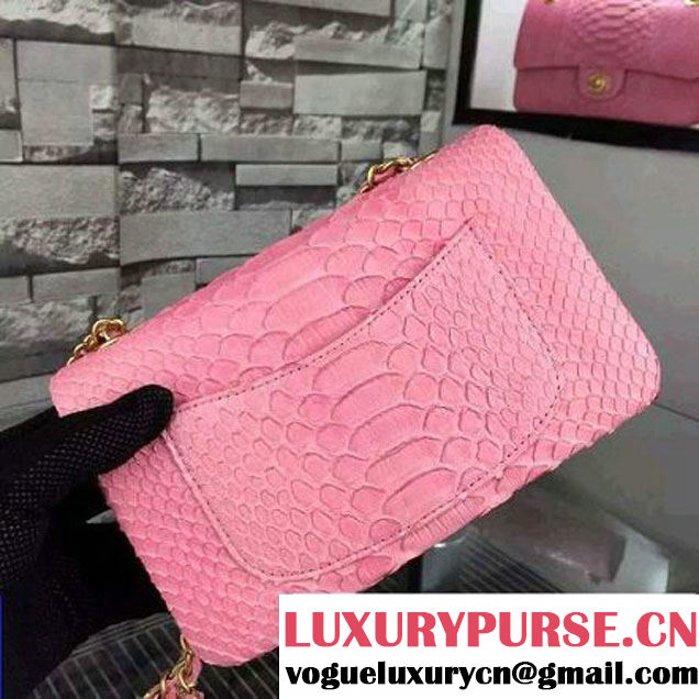 Chanel Small Python Leather Classic Flap Bag Pink (2A058-062606 )