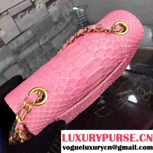 Chanel Small Python Leather Classic Flap Bag Pink (2A058-062606 )