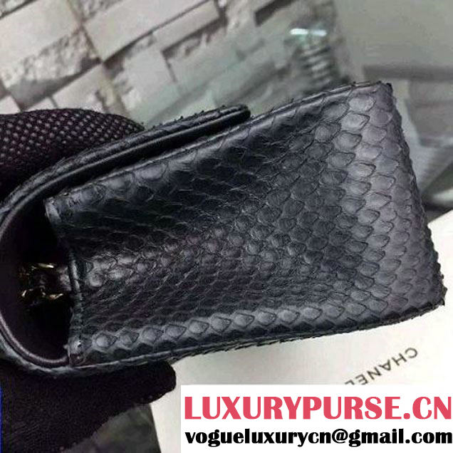 Chanel Small Python Leather Classic Flap Bag Black (2A058-062607 )