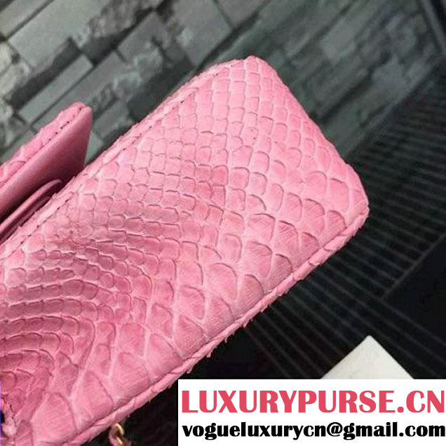 Chanel Medium Python Leather Classic Flap Bag Pink (2A058-062609 )