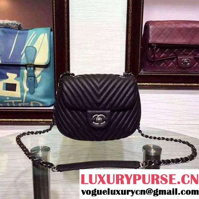 Chanel Mini Deerskin Veins Lambskin Flap Bag in Black 2015 (2a136-062806 )