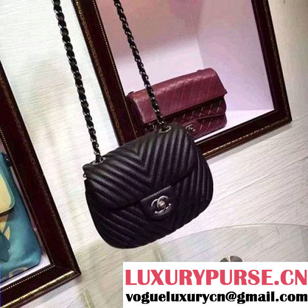 Chanel Mini Deerskin Veins Lambskin Flap Bag in Black 2015 (2a136-062806 )