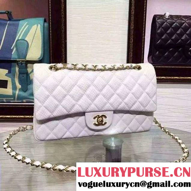 Chanel Snakerskin Classic Flap Bag in White (Gold Hardware) (HDD-062807 )