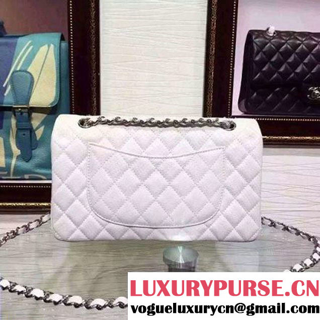 Chanel Snakerskin Classic Flap Bag in White (Silver Hardware) (HDD-062808 )