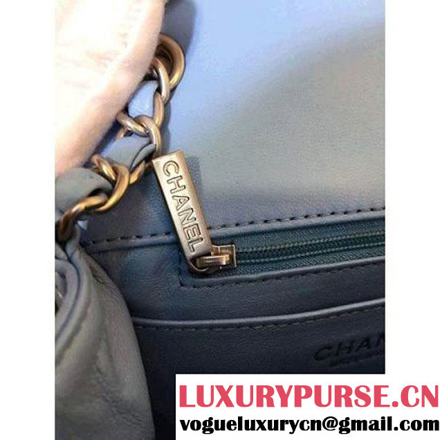 Chanel Lambskin Sky Blue Mini Classic Flap Bag With Matte Silver Hardware (2a143-063003 )