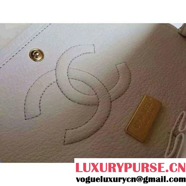 Chanel Medium Python Leather Classic Double Flap Bag White (1a086-070110 )