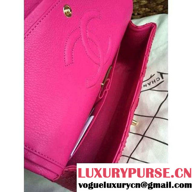 Chanel Medium Python Leather Classic Double Flap Bag Rosy (1a086-070111 )