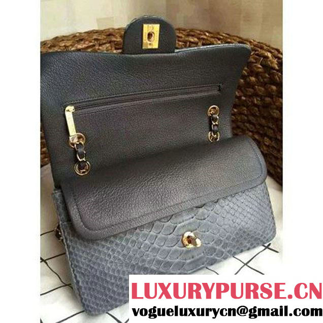 Chanel Medium Python Leather Classic Double Flap Bag Black (1a086-070112 )